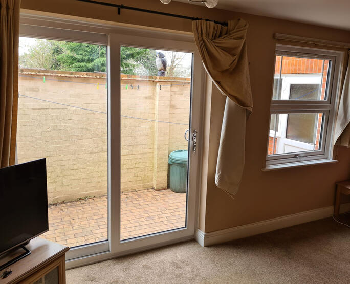 Interior with patio doors to garden