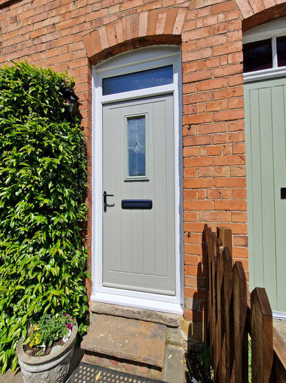 Traditional entrance door with ivy